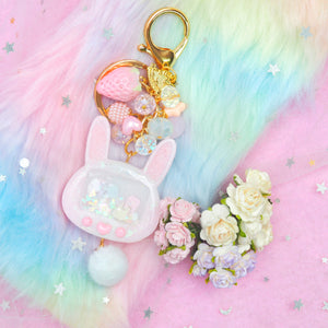 Pink Fuwafuwa Bunny Tama with Pink Buttons