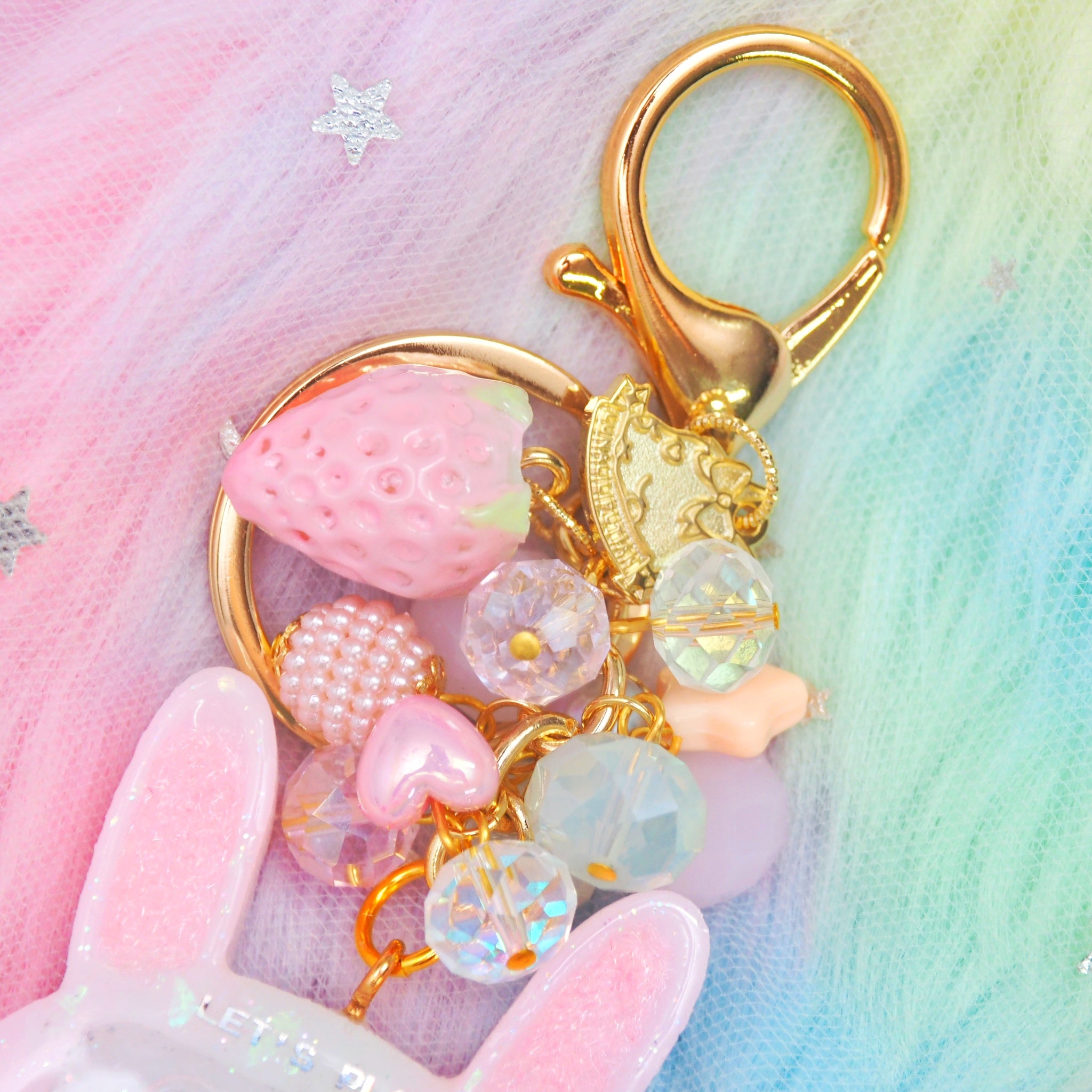 Pink Fuwafuwa Bunny Tama with Pink Buttons