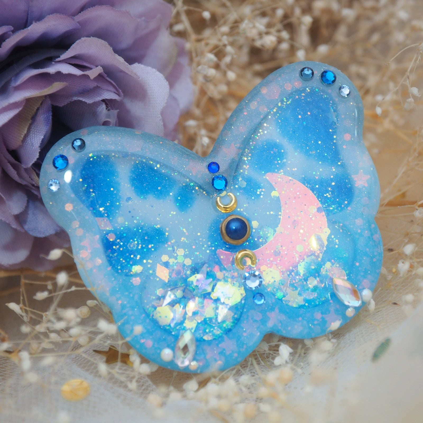 Sleepless Night Butterfly Shaker Barette