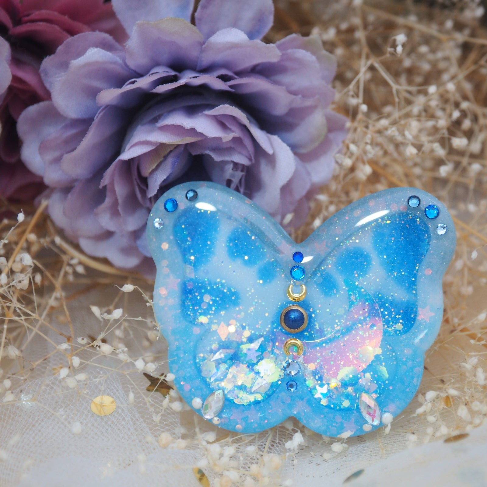 Sleepless Night Butterfly Shaker Barette