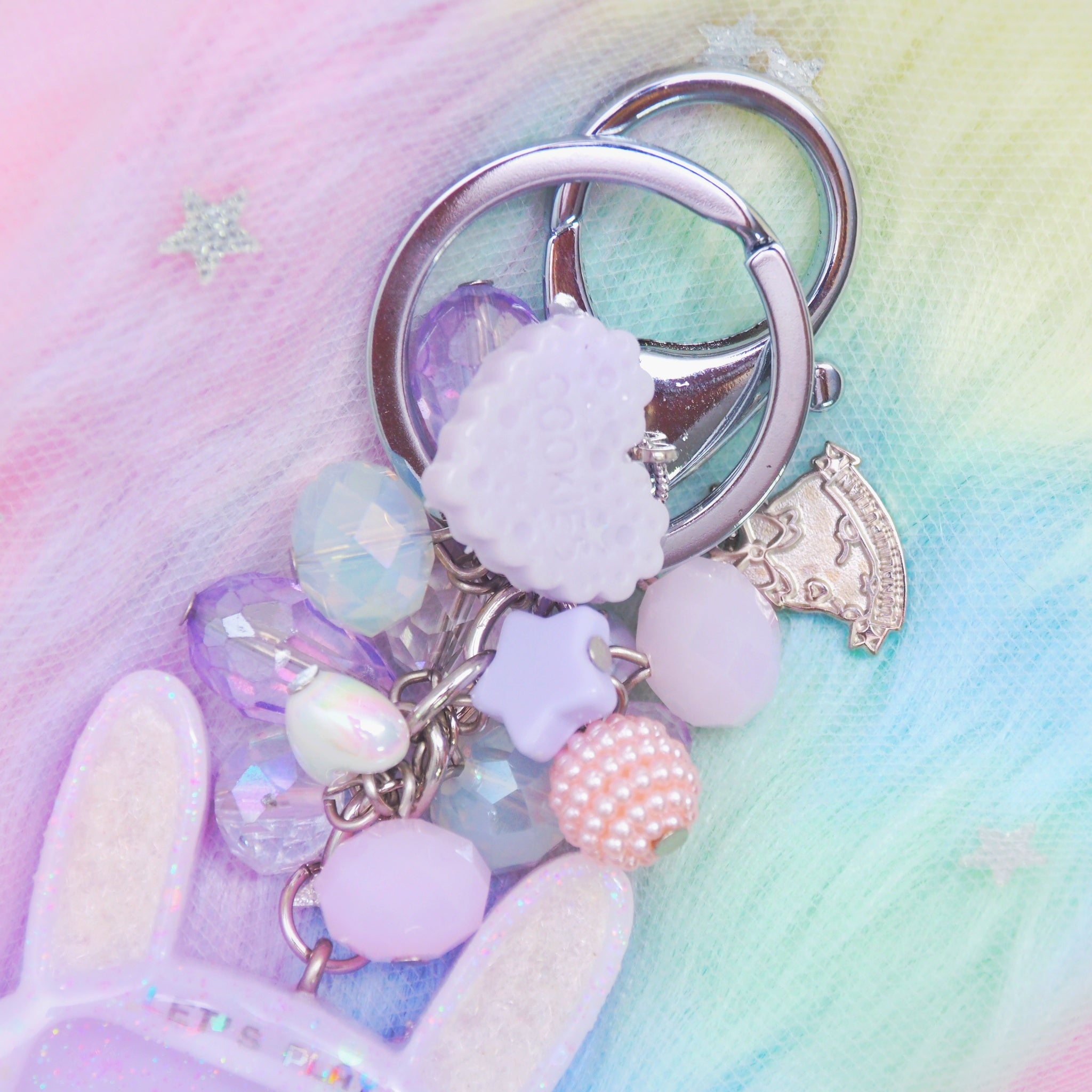 Purple Fuwafuwa Bunny Tama with Purple Buttons