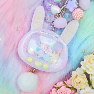 Purple Fuwafuwa Bunny Tama with Purple Buttons