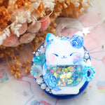 Blue Porcelain Teacat phone grip (Dark Blue)