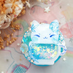 Blue Porcelain Teacat phone grip (Light Blue)
