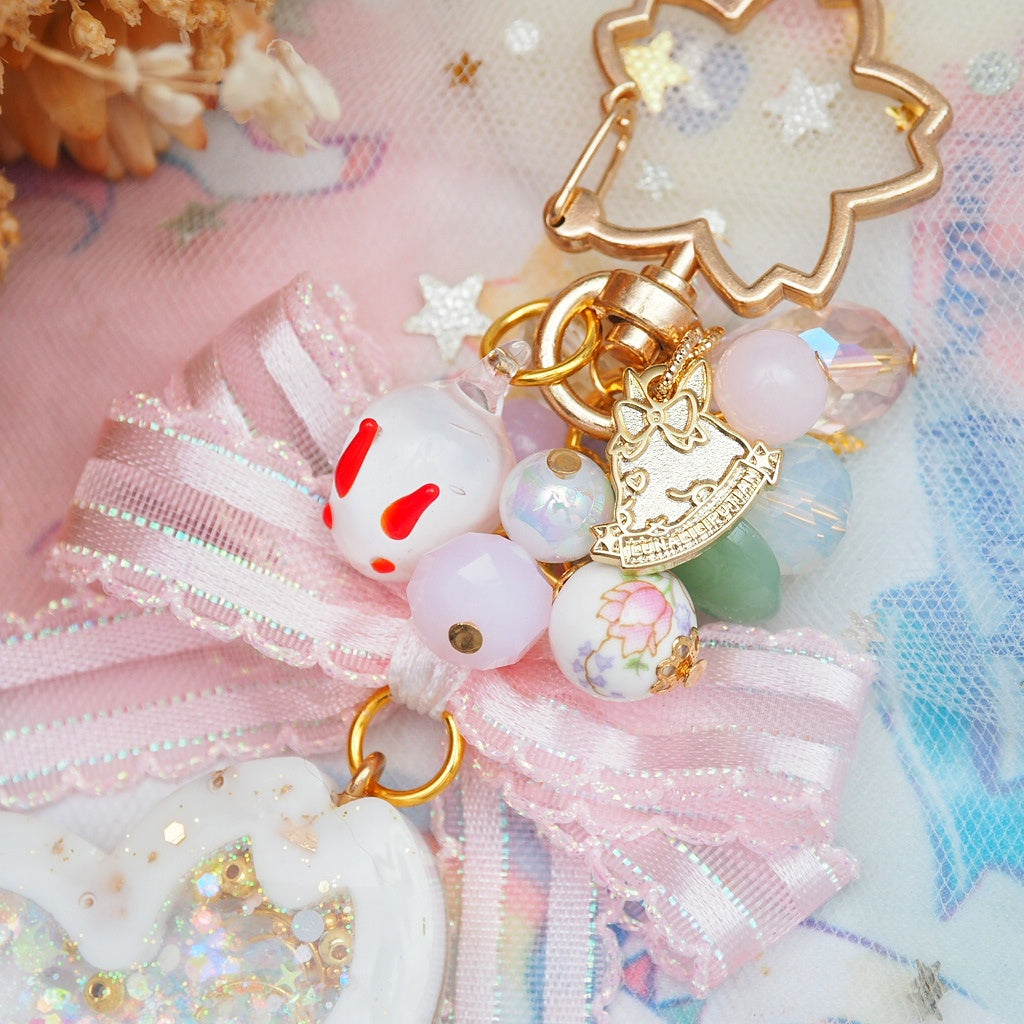 White Gold Sakura Shaker Charm A