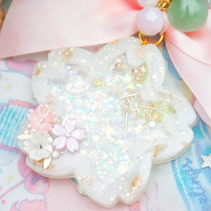 White Gold Sakura Shaker Charm B