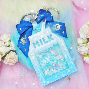 Baby Blue Milk Charm with Cloud sequins and Midnight Bow