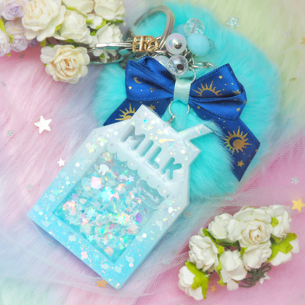 Baby Blue Milk Charm with Cloud sequins and Midnight Bow