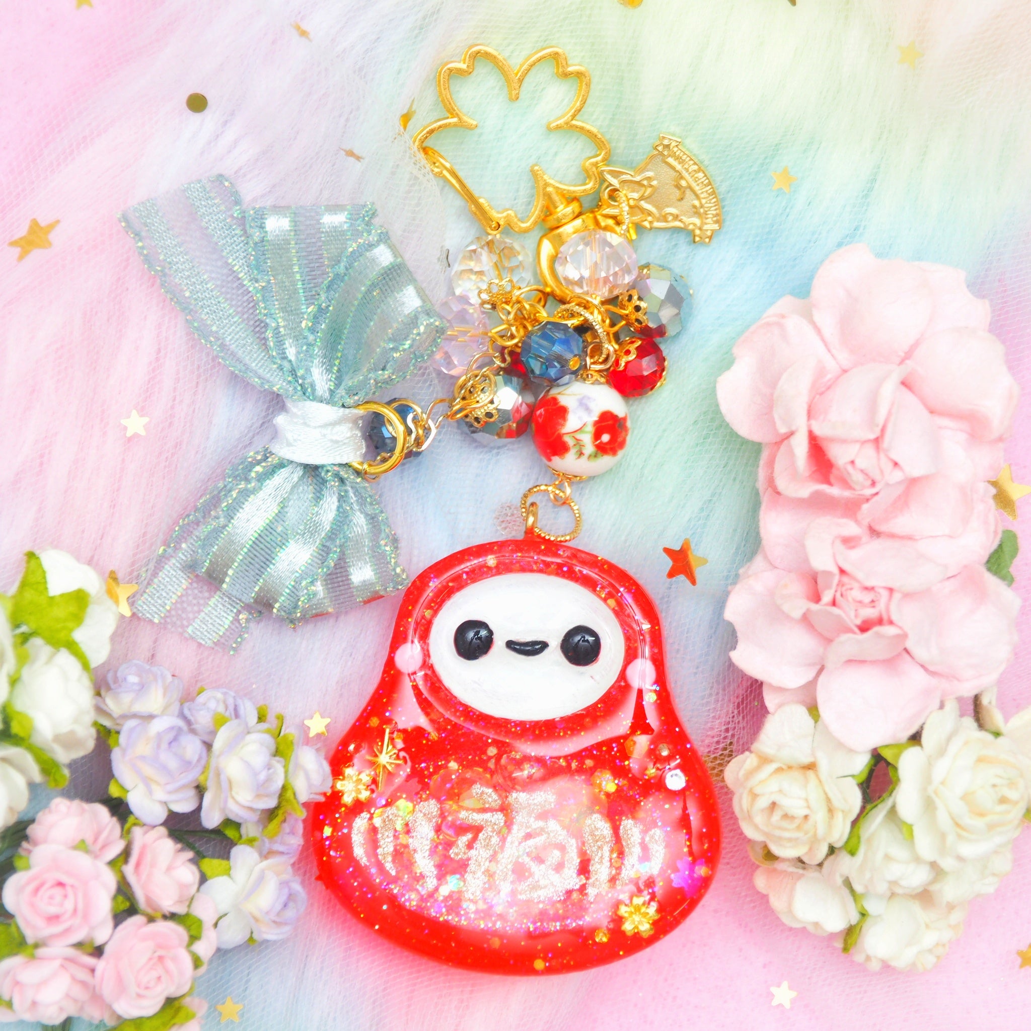 LunaExclusive! Kawaii Daruma Shaker Charm