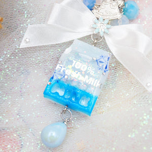 Porcelain Milk Carton Charm