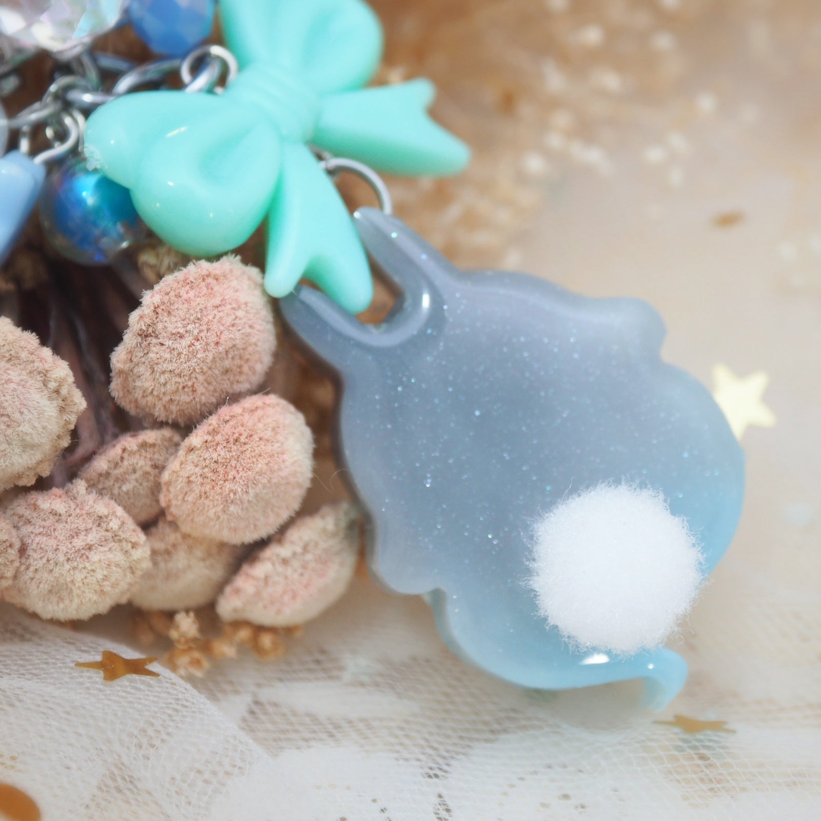 Smokey Blue Ghostie Bun Charm