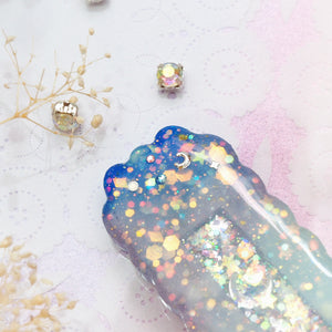 Rectangle Cloud Night Sparkle Shaker Barette (Glows)