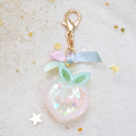 Mini Baby Peach Charm (Rainbow Ribbon)