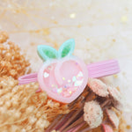 Baby Peach Shaker Hairtie (Pink band)