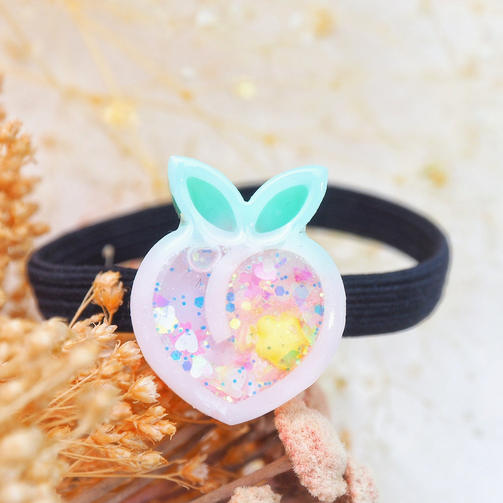 Baby Star Peach Shaker Hairtie (Black band)