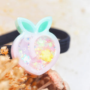 Baby Star Peach Shaker Hairtie (Black band)