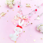 Pink Bunbun Long Chain Necklace