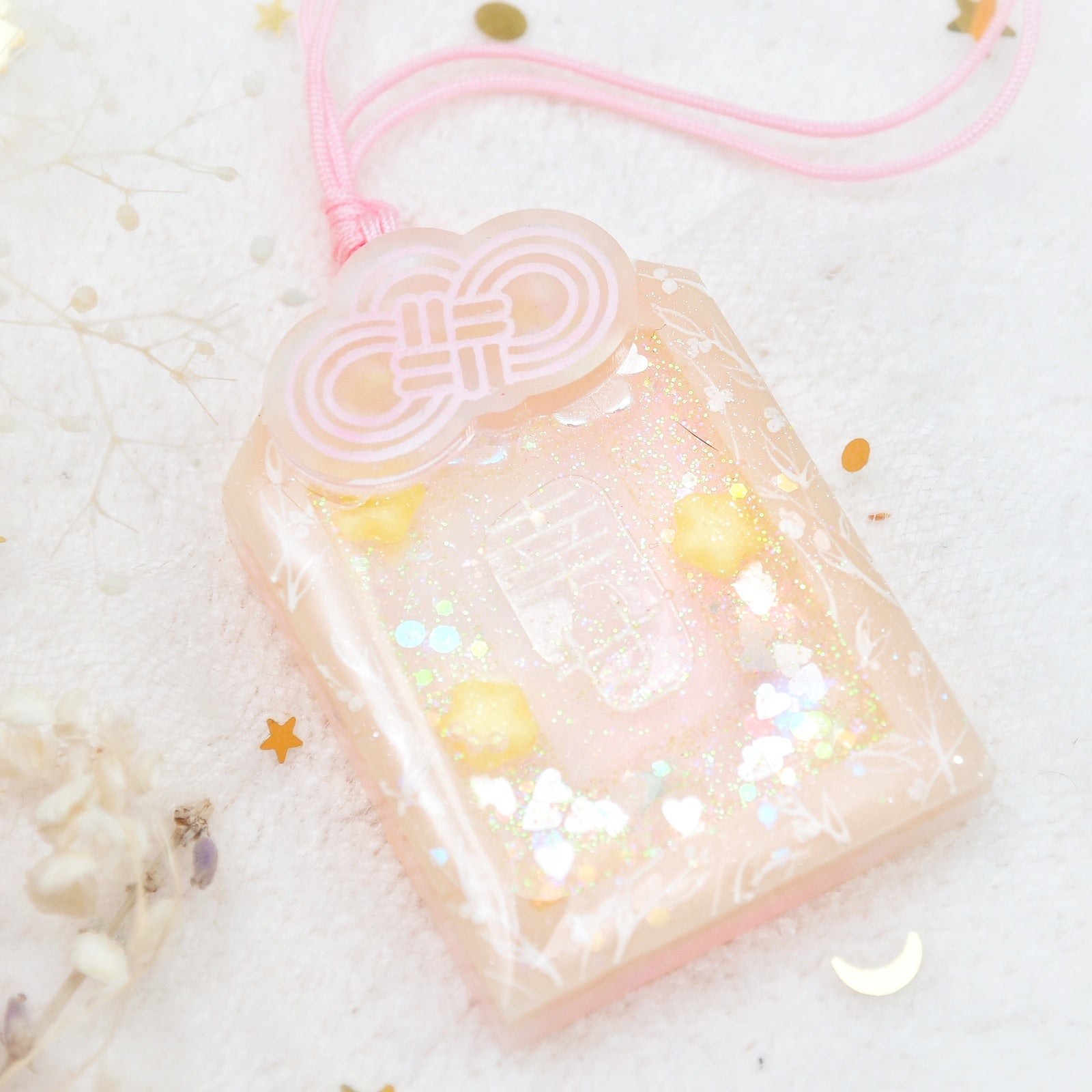 Floral Painted Happines Omamori Charm (Medium)