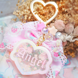 Clear Angel Heart Charm B