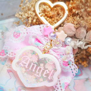 Clear Angel Heart Charm B