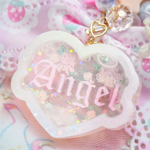 Clear Angel Heart Charm B
