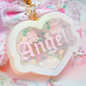 Clear Angel Heart Charm B