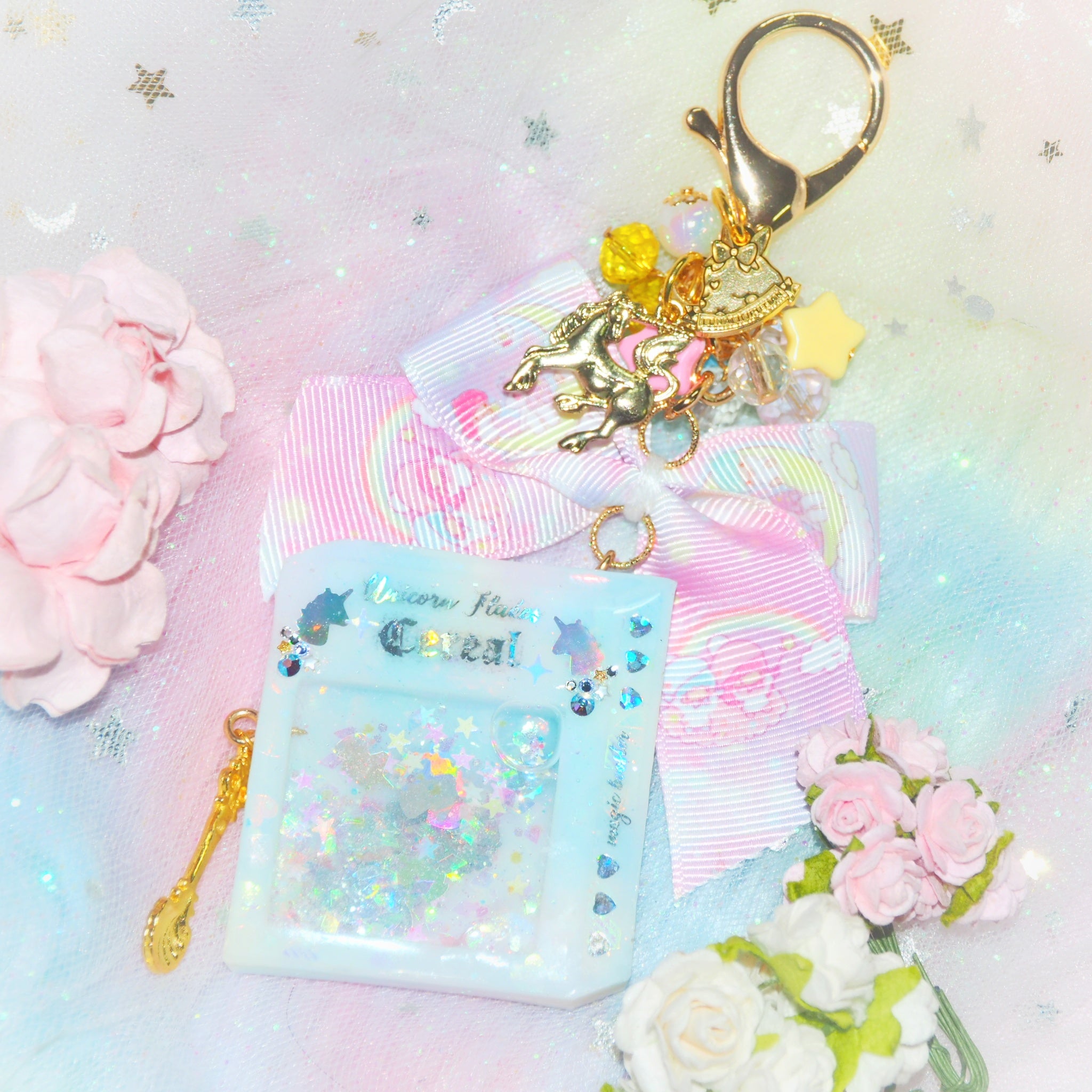 Uni-cornflakes Cereal Box Shaker Charm