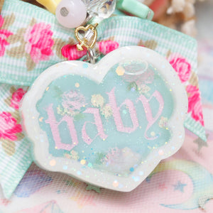 Baby Mint Heart Charm