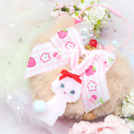 Sweet Spring Bunbun Floral Loop Charm with Heart Puff