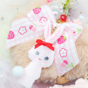 Sweet Spring Bunbun Floral Loop Charm with Heart Puff