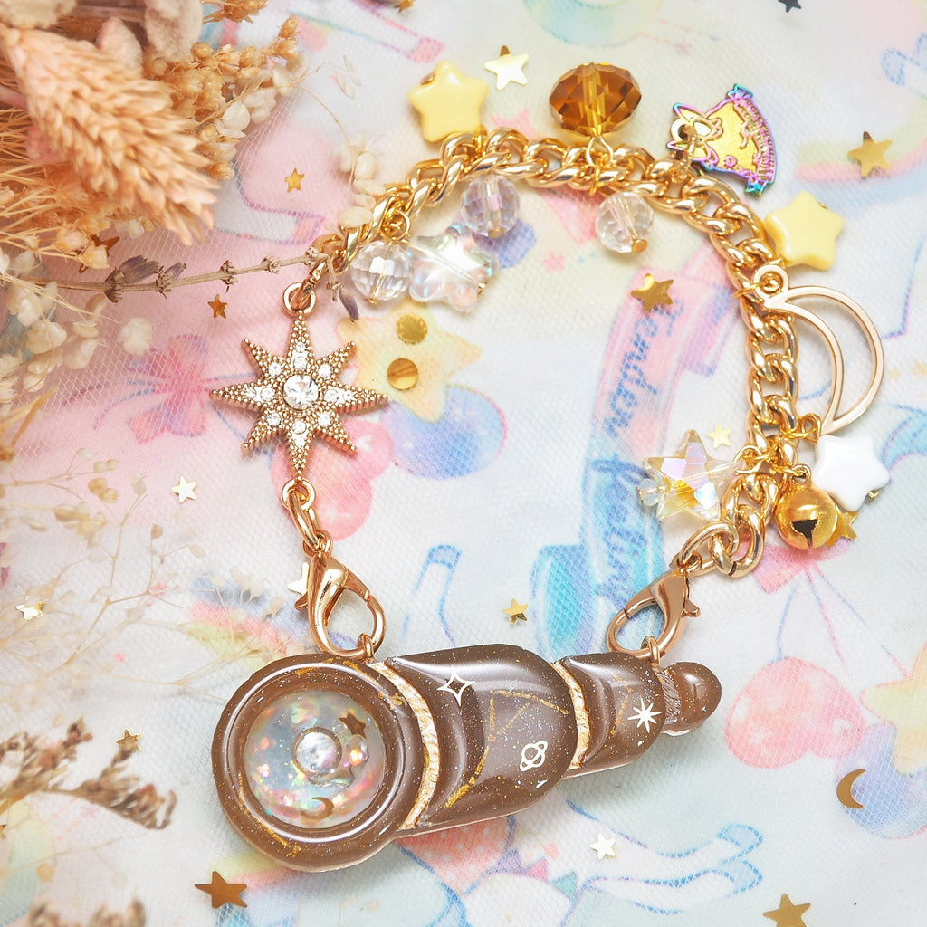 Galaxy Wanderer Telescope Charm (Antique)