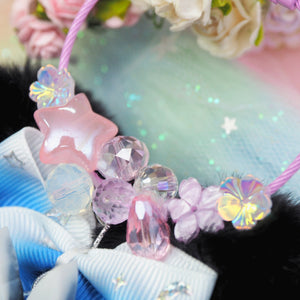 Cosmic Bunbun Floral Loop Charm with Heart Puff