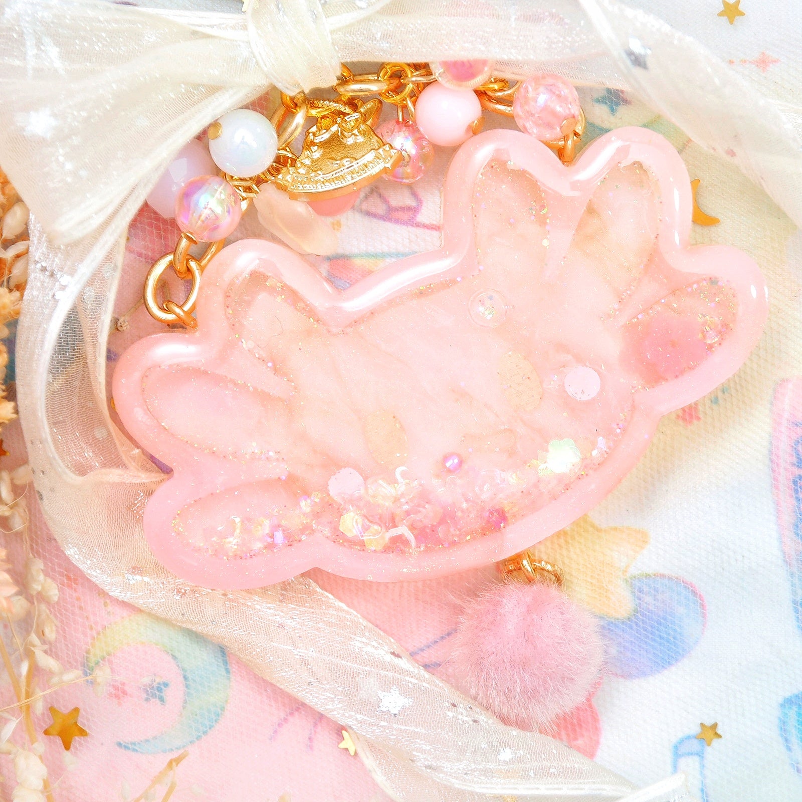 Pink Quartz Axolotl Charm (Dark)
