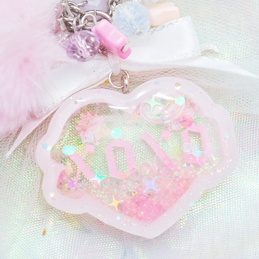 Clear XOXO Heart Charm