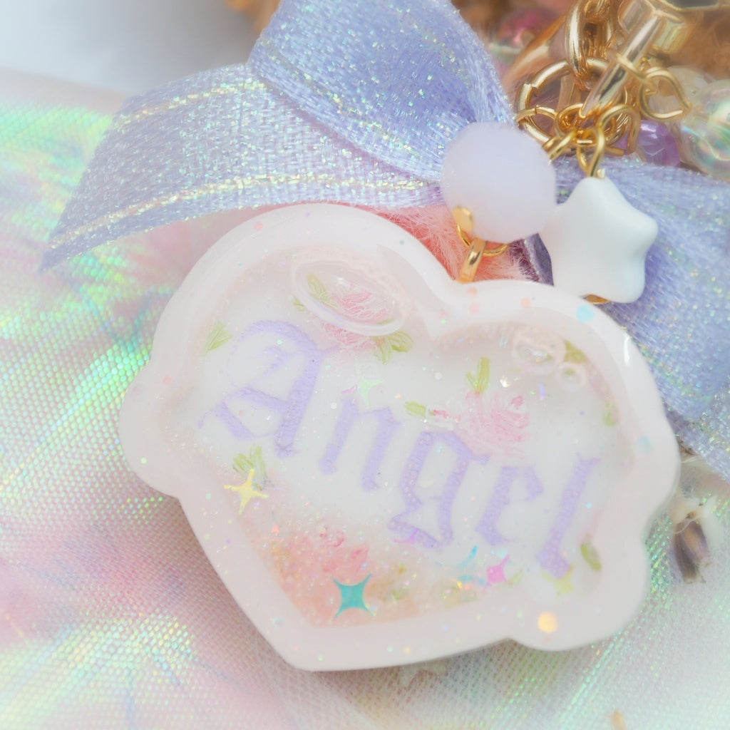 White Angel Heart Charm