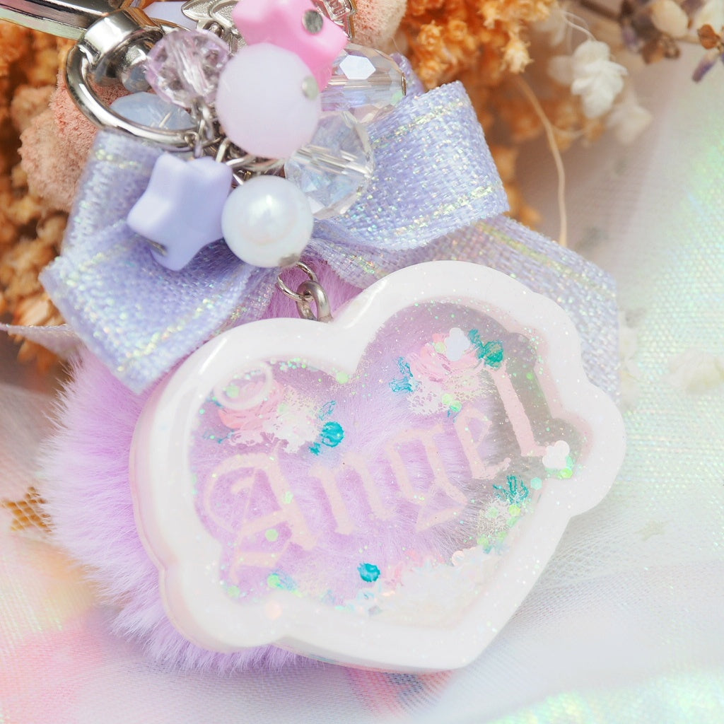 Clear Angel Heart Charm A