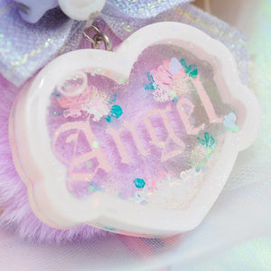 Clear Angel Heart Charm A