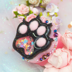 Lady Black Panther Jewel Claw Poof Paw Phone Grip