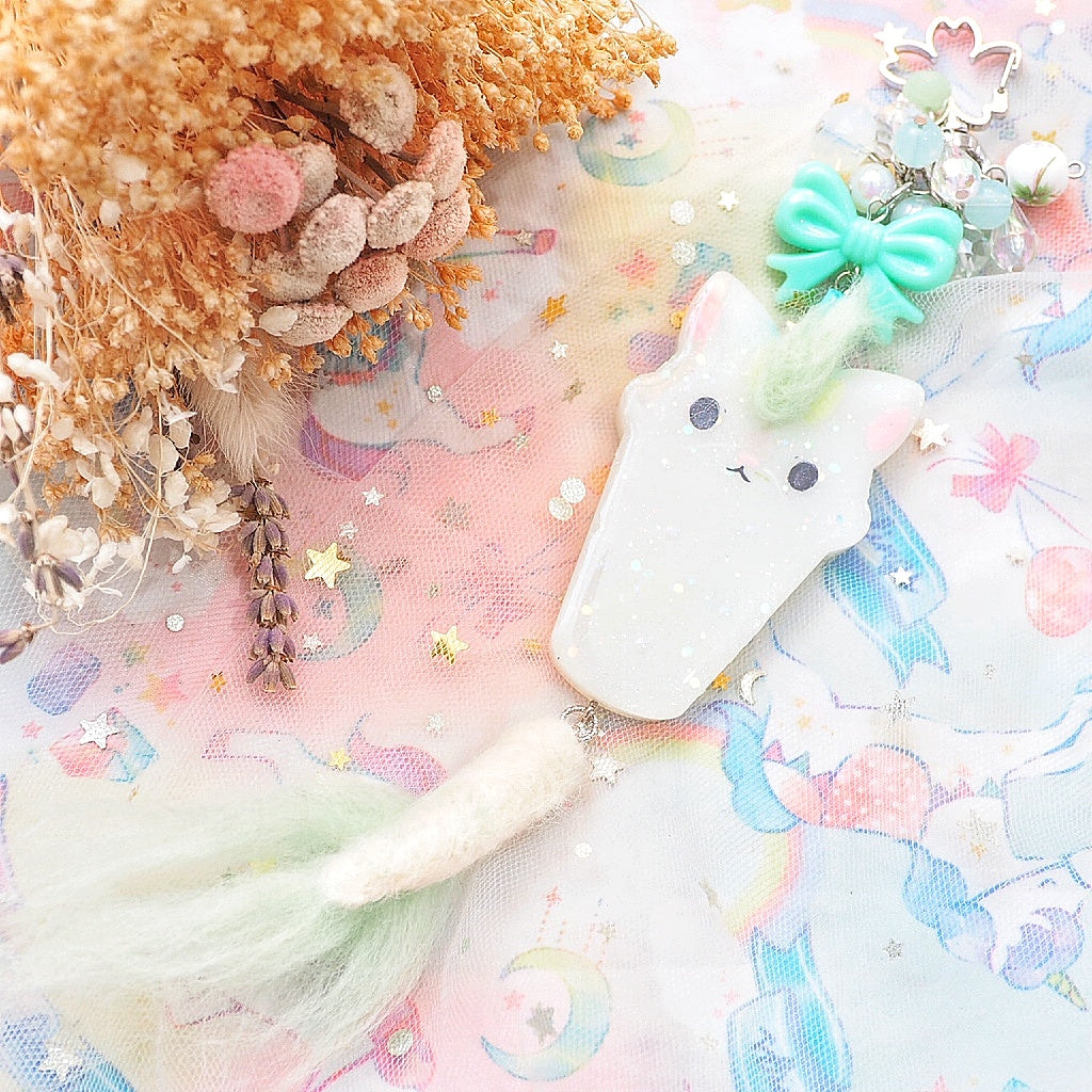 Haku Boba Non-shaker Charm with felted tail