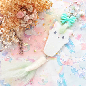Haku Boba Non-shaker Charm with felted tail