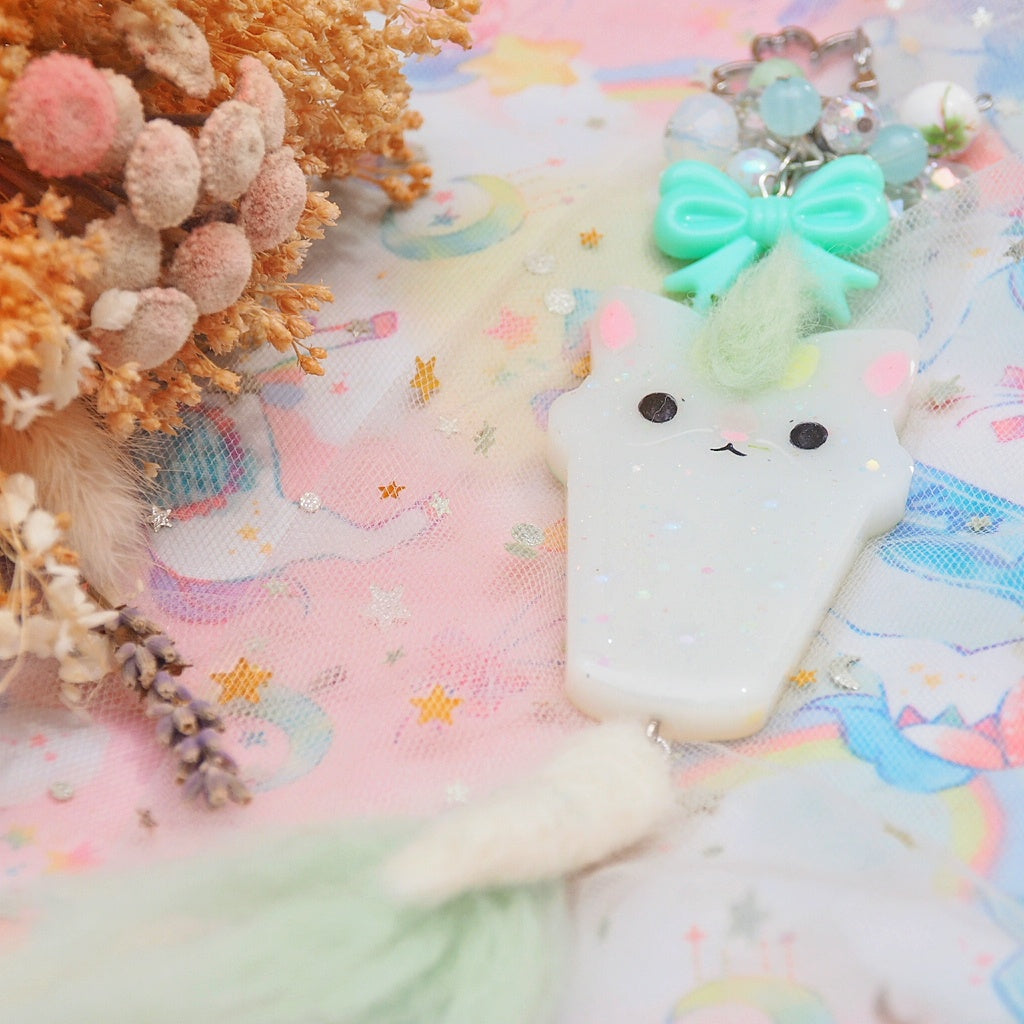 Haku Boba Non-shaker Charm with felted tail