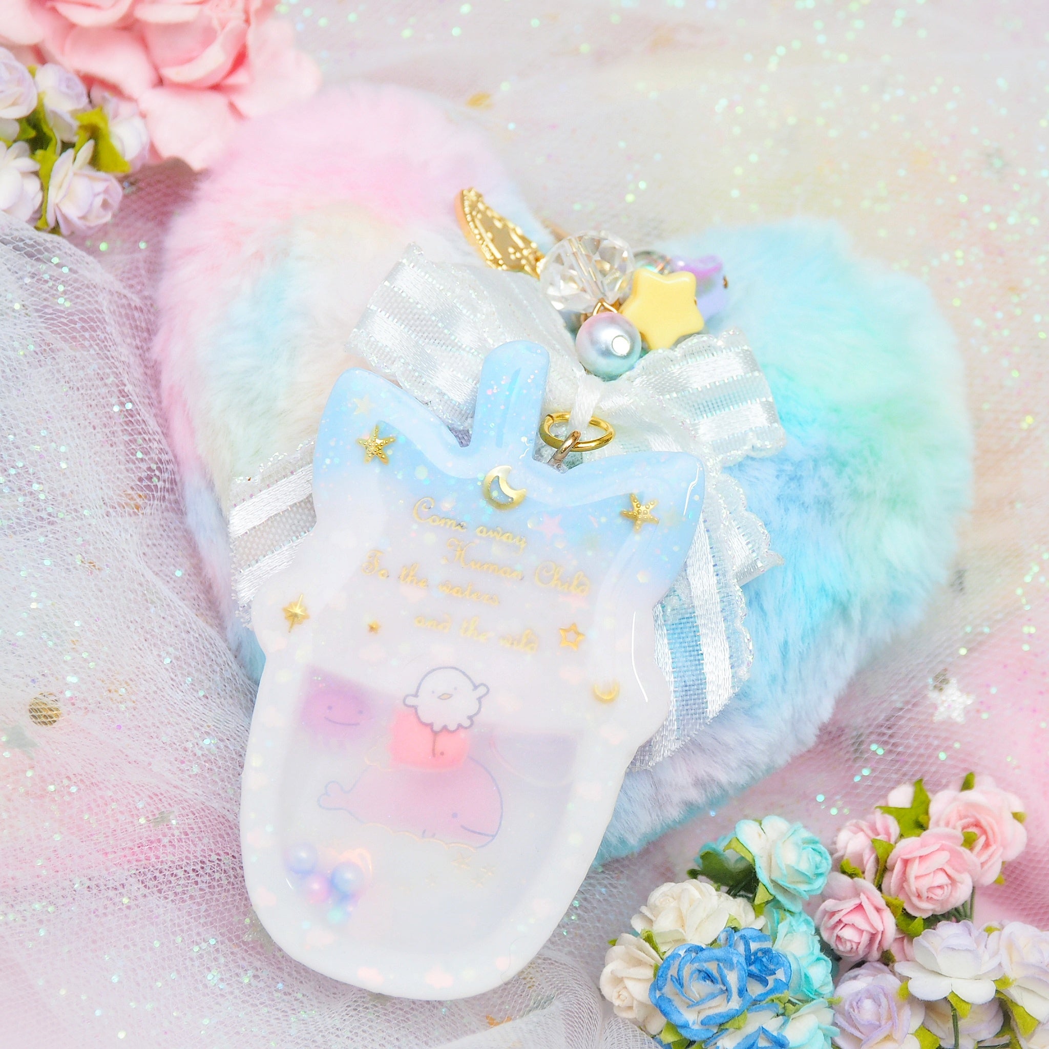 Sunset Jinbe Cat Ears Boba Charm