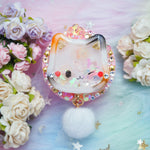 Calico Kitty on Pink Grip (white puff)