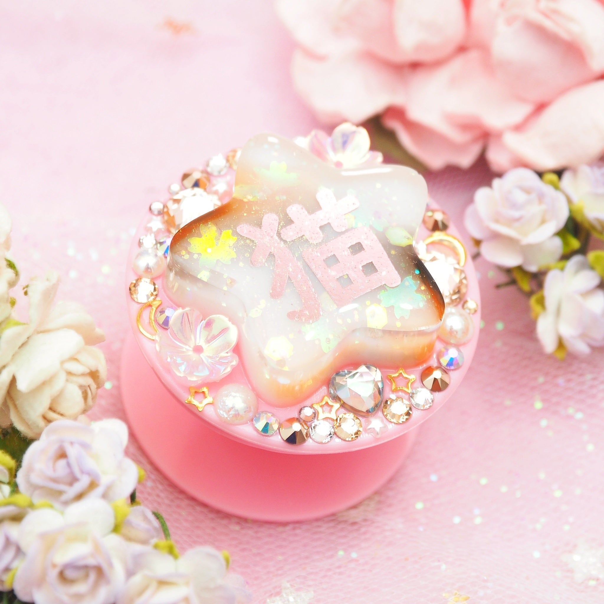 Neko Calico Star on Pink Grip