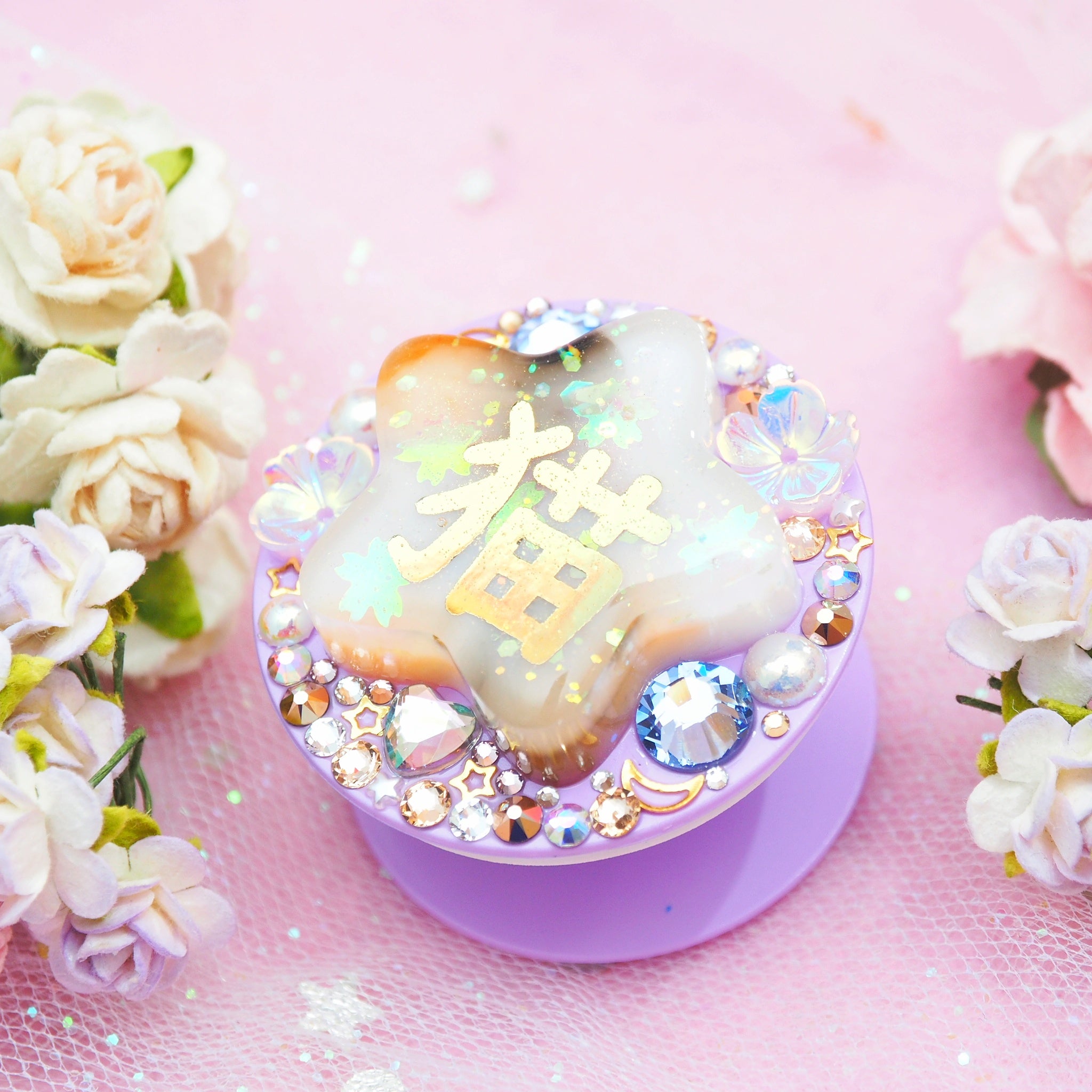 Neko Calico Star on Purple Grip