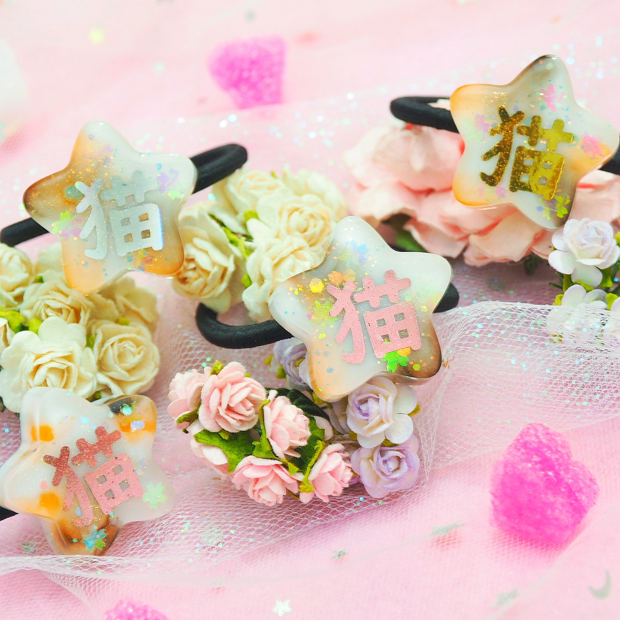 Calico Neko Hairties