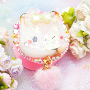 Sweet Calico Kitty on Pink Grip (pink puff)