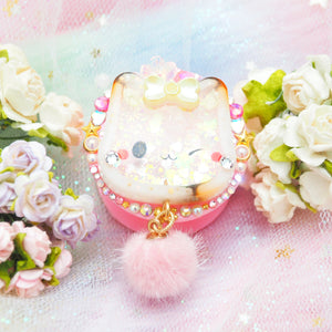 Sweet Calico Kitty on Pink Grip (pink puff)