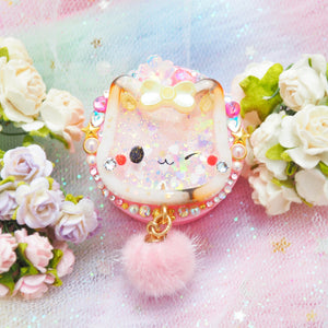 Sweet Calico Kitty on Pink Grip (pink puff)