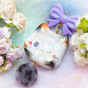 Calico Neko Dangly (choice of mini lobster clasp or small keyring)